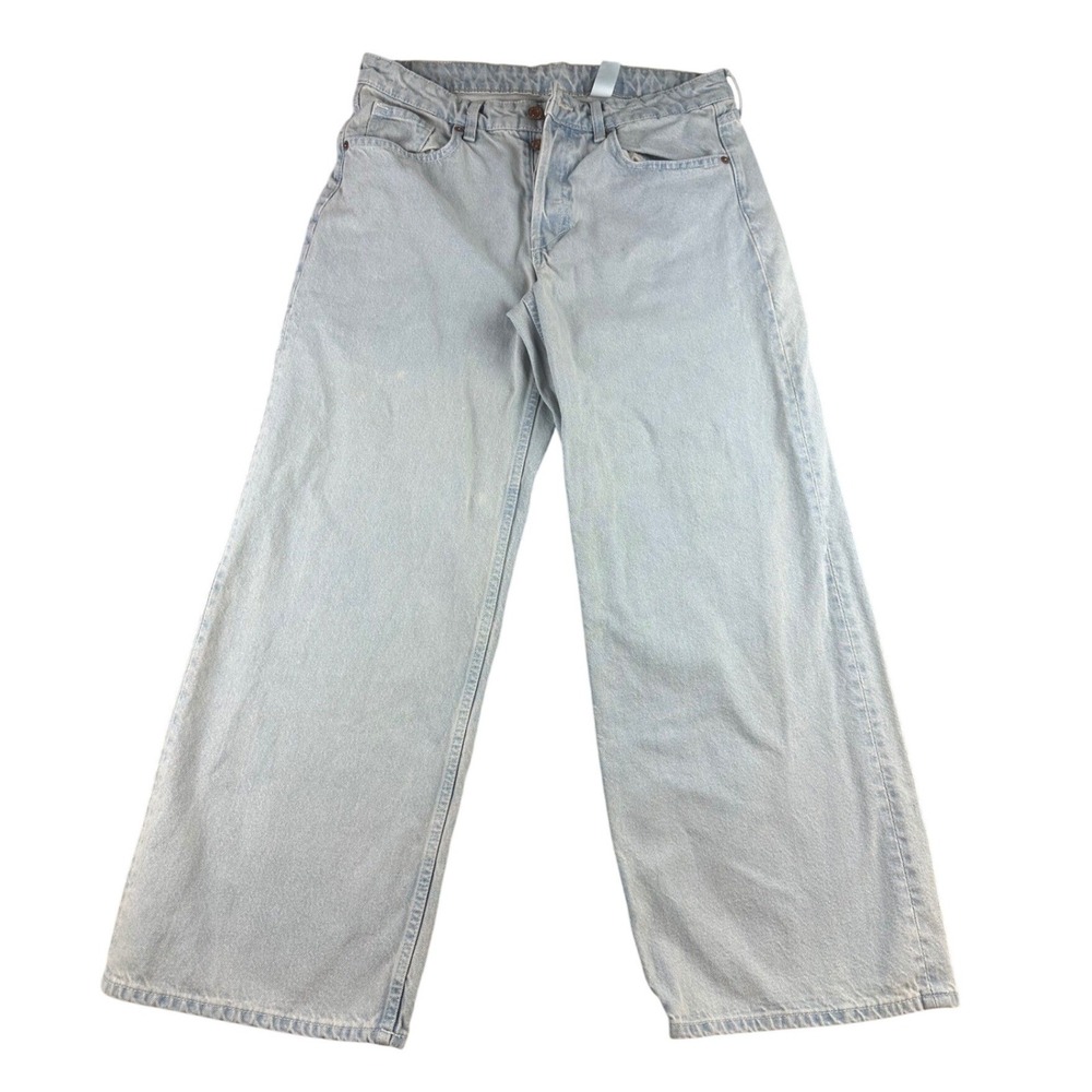 &DENIM Jeans Women 6 Blue Baggy Wide Low Waist Light Wash‎ Loose Fit 100% Cotton